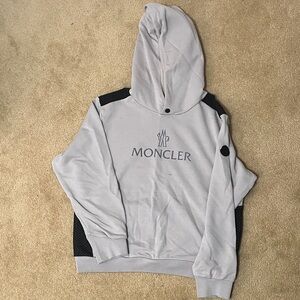 Moncler Light Gray Hoodie with Black Details
